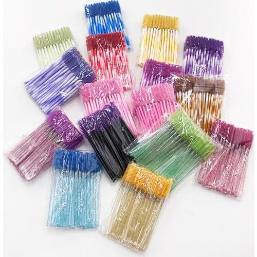 Eyelash Extension Disposable Brush 50 Pcs/Pack Makeup Brushes Cosmetic Brushes Set Makeup Tools