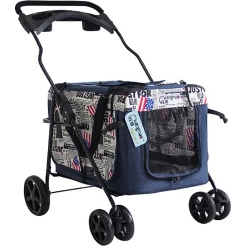 Dog Transportation Single Layer Large Capacity Pet Stroller Foldable Detachable Car Bag Travel Walk A Dog Scooter Pet Carrier