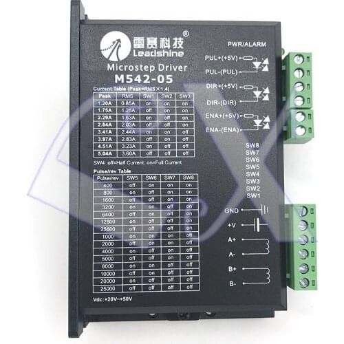 Original Leadshine M542-05 2-Phase Stepper Drive with 20-50VDC Voltage 1.20-5.04A Current; Pure Sinusoidal Current Control