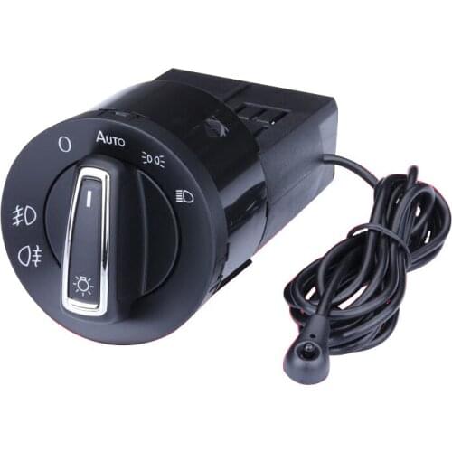 Lamp Headlight Control Switch VW Golf Jetta MK5 MK6 GTI Passat B6 B7 CC Tiguan Chrome Auto Headlight Switch