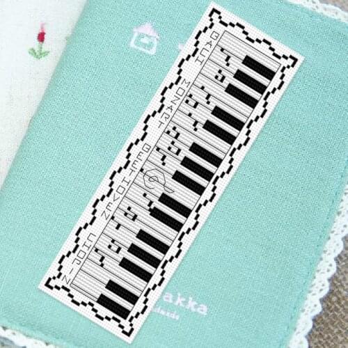 DIY Craft Stich Cross Stitch Bookmark Staff Music Plastic Fabric Needlework Embroidery Crafts Counted Cross-Stitching Kit
