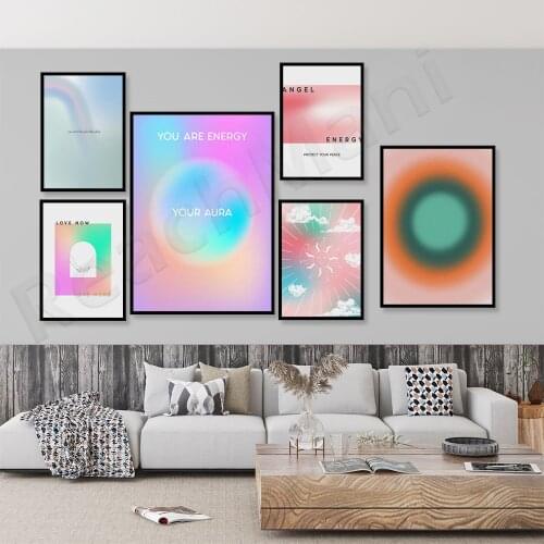 You are energy, aura poster, 70s decoration retro gradient poster, beautiful room decoration, conscious poster psychedelic home