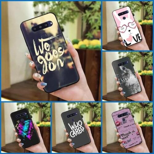 Durable Glitter Phone Case For LG V40 Black Case Anti-dust Popsocket For Man Phone holder Cute New