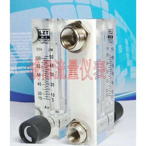Lzt-6t adjustable panel type gas flowmeter 5-50lpm, 10-100scfh air flowmeter