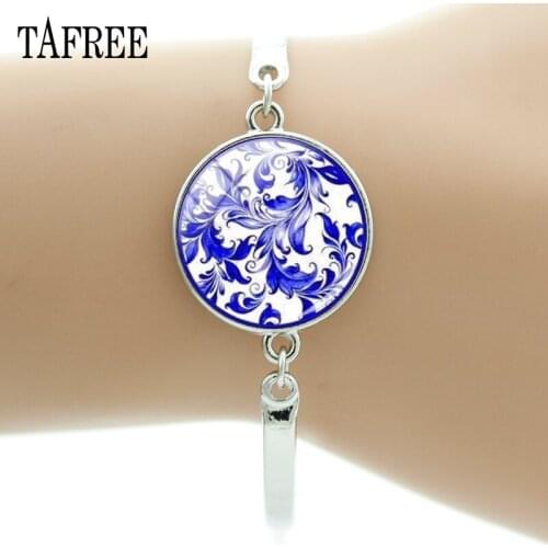 TAFREE Henna Mandala Bracelets Trendy Fashion Glass Handmade Bracelets & Bangles Women Sacred Geometry Yoga Indian Jewelry HN130