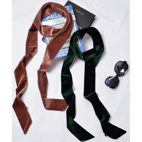 5x195cm Long Velvet Choker Chic Neck Scarf Women Skinny Scarf Stylish Bandana Wrap Neck Wear Wristband Head Wear Ribbon Belt Tie