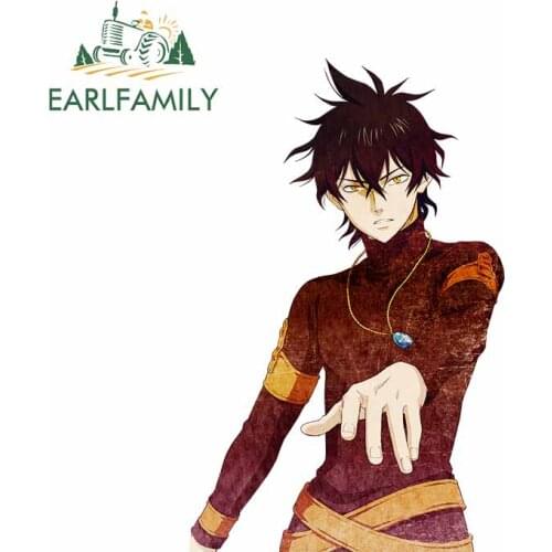 EARLFAMILY 13cm x 8.3cm for Render Yuno Black Clover Vinyl Material Motorcycle Car Decal Bumper Window Stickers Fashion Decals