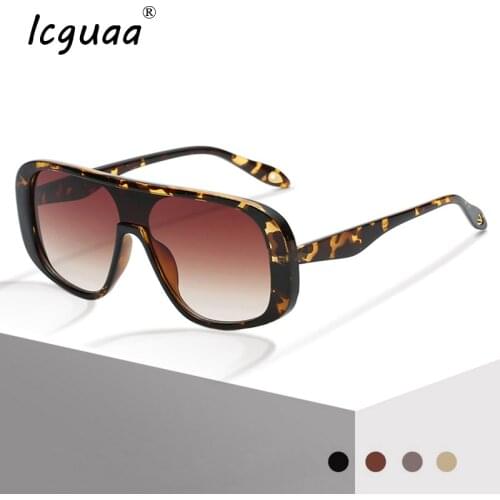 Vintage Square One Piece Sunglasses Eye Wear Vintage Unisex Brand Designer Flat Top Clear Gradient Sun Glasses Shades UV400