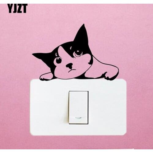YJZT Cartoon Animal Wall Decal Decor Vinyl Creative Switch Sticker Domestic Cat S19-0805