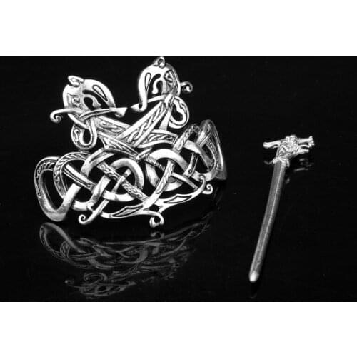 Viking Hair Jewelry Celtics Knots Crown Hair Pins Vintage Style Bronze Metal Color Hair Clips Hairpins girl Women Hair Stick