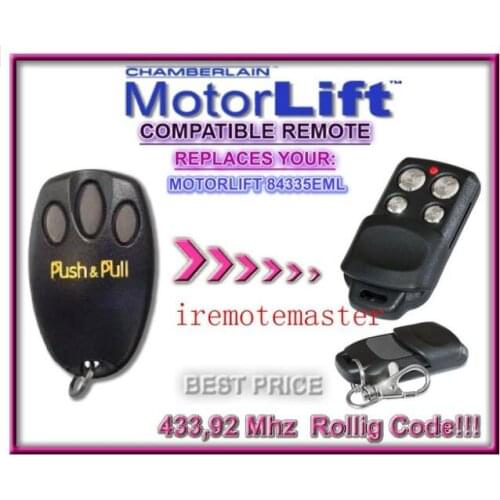 Motorlift replacement remote 84335EML 433mhz Rolling code beautiful