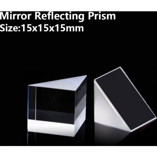Mirror Reflecting prism Isosceles right angle optical glass visual angle Detection prism Reflecting slope 90° 15x15x15mm