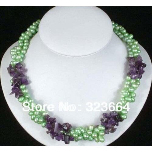 3 Rows Pearl Beads Clasp Necklace