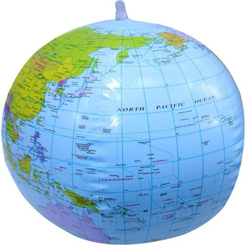 1 Pcs 16 Inch Inflatable Globe English Version of the World Earth Ocean Map Children Geography Education Toys Student Supplies