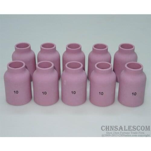 CHNsalescom 10 pcs 10# 53N88 Alumina Nozzle Large Gas Lens Cups for WP-9/20/25/17/18/26
