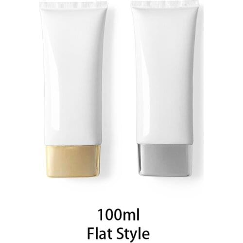 100ml Empty Cosmetic Soft Tube Skin Care Creme Aloe Scar Removal Cream Hand Body Lotion Travel Packaging White Bottle Containers