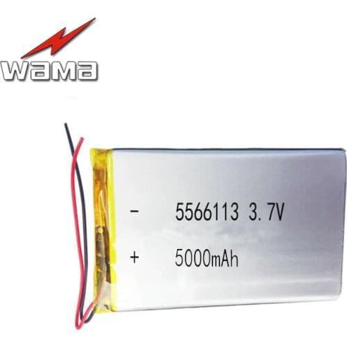 2pcs/lot Wama 5566113 3.7V lithium battery polymer core 5000MAH Rechargeable Li-ion Cell