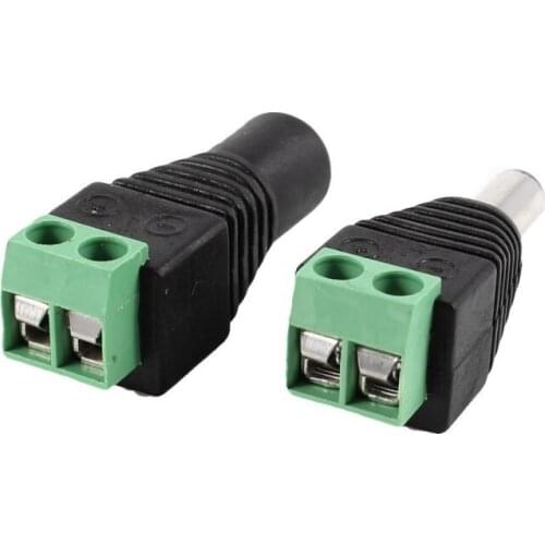 2 plug male and female 5.5 x 2.1 mm DC jack, surveillance camera EU power plug