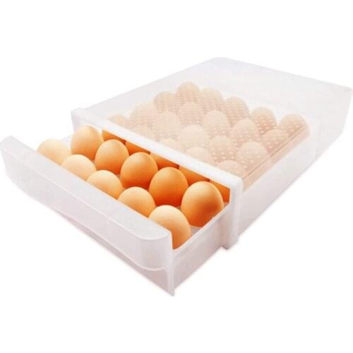 30-Count Egg Holder for Refrigerator, Egg Storage Container, Plastic Clear Refrigerator Egg Trays for Kitchen