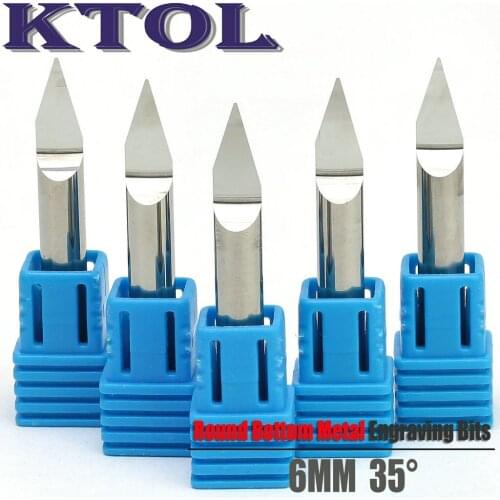 35 Angle6x0.3mm V Ball Nose PCB Engraving CNC Bit,Tungsten Carbide Router Bits Set CNC Router Cutters for Metal Engraving