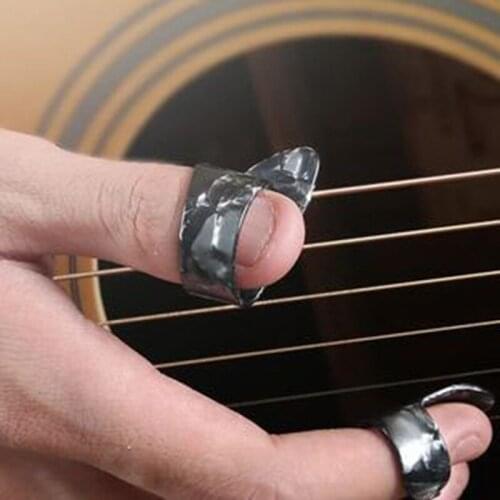 4pcs Guitar Plectrums Sheath Thumb Finger Picks For Acoustic Electric Bass Guitar
