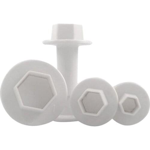 4 Pcs/Set Hexagon Shape Fondant Cake Decorating Gum Paste Pastry Sugar Craft Cutter Mold Tools