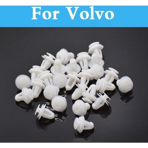 50pcs Car White Plastic Rivets Fastener Door Clips For Volvo S40 S60 S80 Xc90 C30 C70 V40 V50 V60 Cross Country V70 Xc60 Xc70