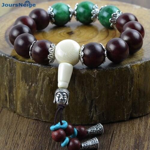 JoursNeige Authentic Red Acid Branch Wooden Separated Cold Stone Tibeta Bracelets Buddha Bead Hand String Mala Jewelry