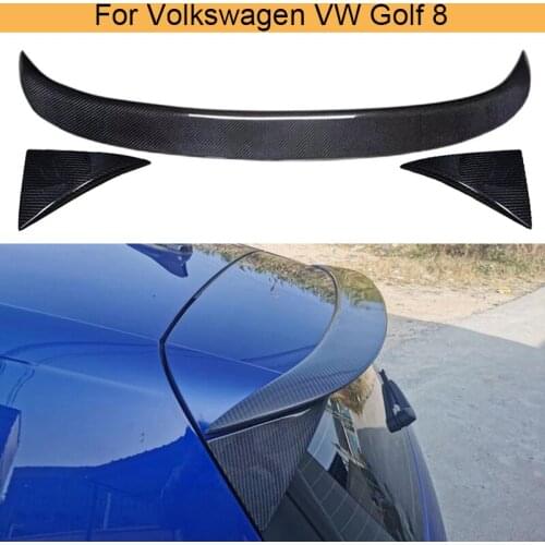 Car Rear Roof Spoiler Wing for Volkswagen VW Golf 8 VIII MK8 2021 Auto Car Rear Trunk Roof Lip Wing Spoilers Carbon Fiber