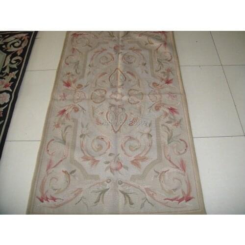 Free Shipping 3'x5' Aubusson Weave Rugs Handmade rugs-100% New Zealand WOOL 91X152cm