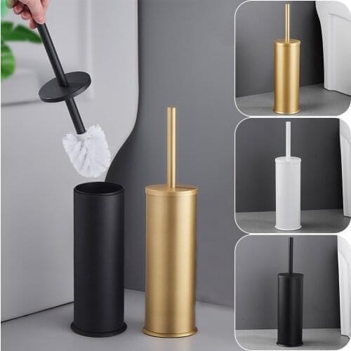 Toilet Brush Holder Bathroom Cleaning Set Flooring Stand Black Bathroom Storage and Organization Modern Bathroom Cleaning
