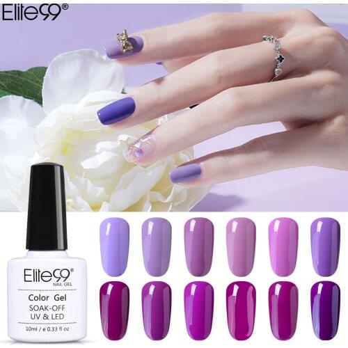 Elite99 10ML Purple Series Gel Nail Polish Semi Permanent Nail UV Gel Polish Soak Off Varnish Hybrid Nail Art Enamel Lacquer