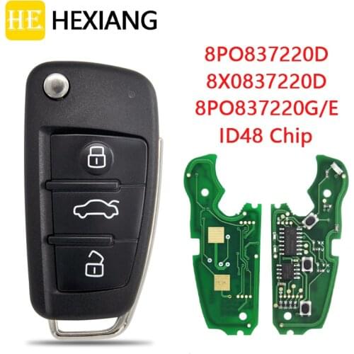 HE Xiang Car Remote Key For Audi A3 S3 A4 S4 TT 2005-2013 Years 8P0837220D 434 Mhz ID48 Chip Replace Smart Control DIY Flip Key