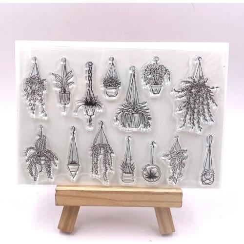 KLJUYP Hanging Basket Flowers Clear Stamps Scrapbook Paper Craft Clear stamp scrapbooking 04161