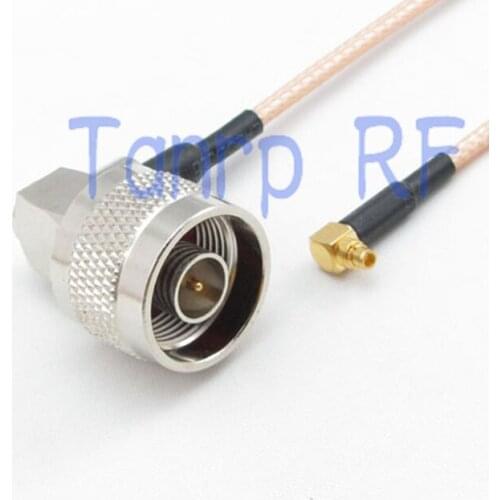 50CM Pigtail coaxial jumper cable RG316 extension cord 20in MMCX male to N male plug both right angle RF adapter connector