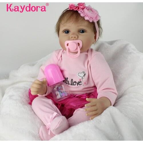 22 inch Handmade reborn doll Silicone vinyl adorable Lifelike lol Baby Bonecas girl bebe doll reborn menina de silicone KAYDORA