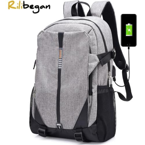 Casual USB Charging Men Backpack Large Capacity Nylon Business Laptop Backpack Men Computer Travel Men Backpack School Bag