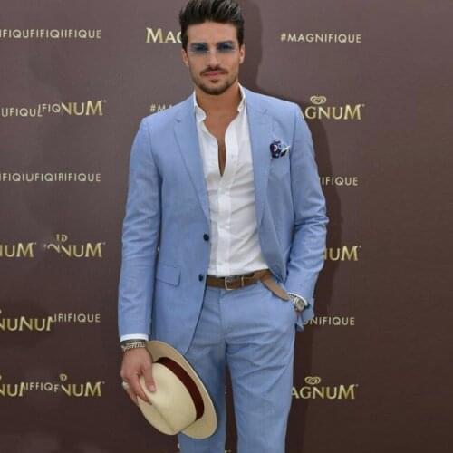Linen Costume Homme Latest Coat Pant Designs Terno Masculino Slim Fit Men Wedding Suits Blazers Groom Tuxedos 2Piece