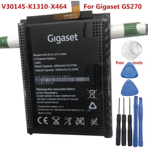 New High Quality Original Battery V30145-K1310-X464 3.85V 5000mAh/19.25Wh For Gigaset GS270 Smartphone Battery + Tools