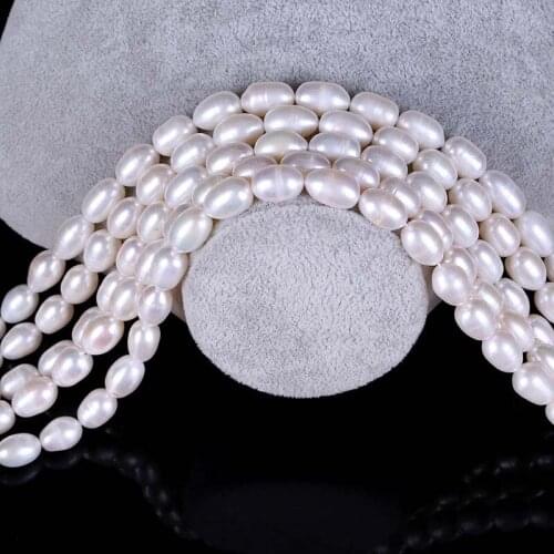 Freshwater Pearl Rice-shaped Loose Beads For DIY Bracelet Earring Necklace Sewing Craft Jewelry Accessory