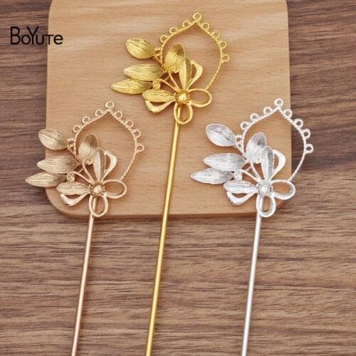 BoYuTe (10 Pieces/Lot) 47*46MM Alloy Butterfly Flower Hair Stick Factory Supply Diy Antique Chinese Clothing Accessories