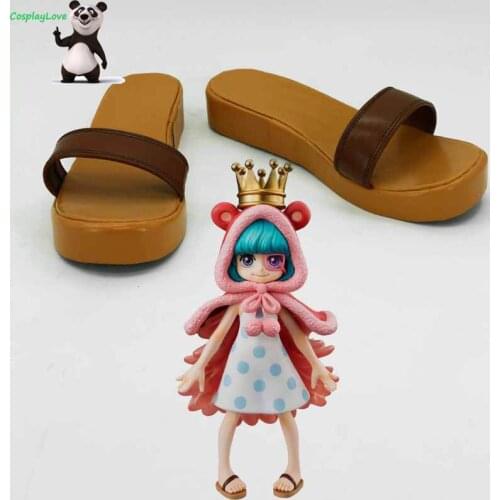 One Piece Sugar Brown Shoes Cosplay Slippers Long Boots Leather Custom Made For Party Christmas Halloween