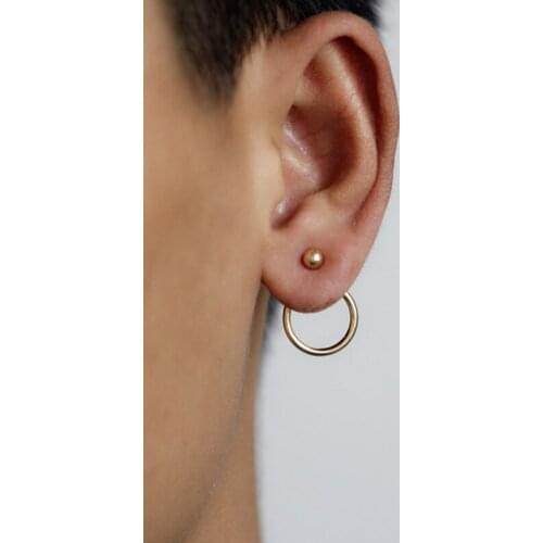 Gold Filled Hollow Circle Balls Stud Earrings For Women Party Fashion Jewelry Round Geometric Hoops Small Earrings Minimalist