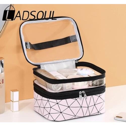 LADSOUL Multifunction Travel Clear Makeup Bag Diamond Portable Bag Toiletries Organizer Waterproof Females Storage Make Up Cases