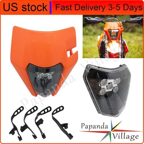 US Stock Motorcycle Dirt Bike MX Enduro LED Headlight For Yamaha EXC XC XC-W Six Days TE TE TC FX WR TTR Head Lamp