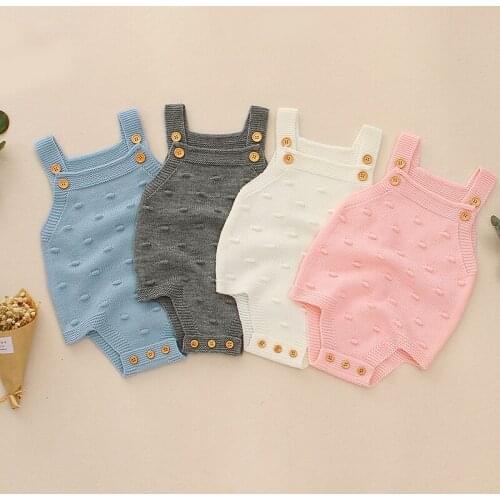 Baby Clothes Infant Baby Boys Girls Solid Color Sleeveless Knitting Jumpsuit Spring Autumn Baby Boys Girl Knitting Bodysuits