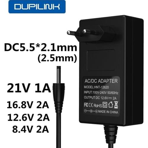 16.8V 21V 8.4V 12.6V 12V 2A Charger DC 5.5*2.1mm 18650 Charger electrical tools charge Lithium Li-ion Battery Charger pilha