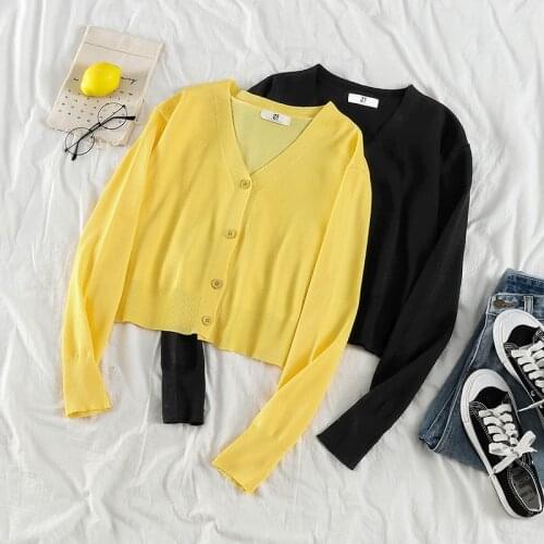 Cardigan For Women Sweater Knitted Autumn YCOA Dropshipping Vintage Oversize Long Sleeve Top Korean Fashion Coat Female Clothing