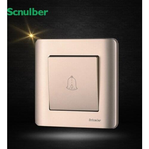 1 gang household champagne doorbell bell rocker momentary wall switch