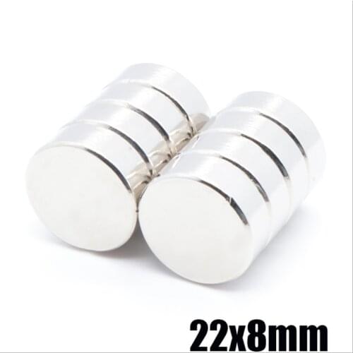 2 pcs 22×8mm N50 Neodymium Magnets Rare Earth Round Supper Strong Grade
